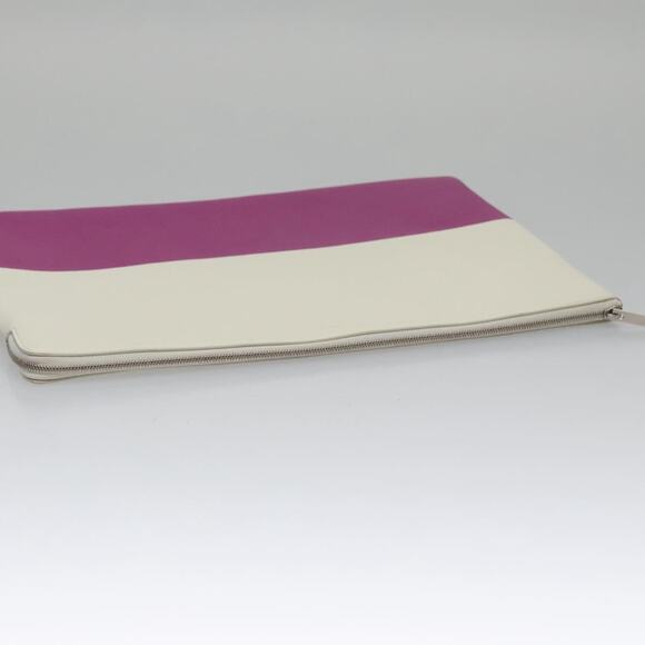 CELINE Clutch Bag Leather Purple White Silver - Picture 5 of 16
